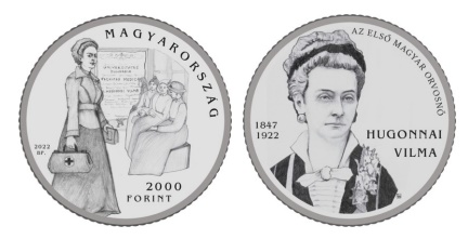 2022 Hugonnai Vilma . színesfém érme 2022 Hugonnai Vilma . színesfém érme